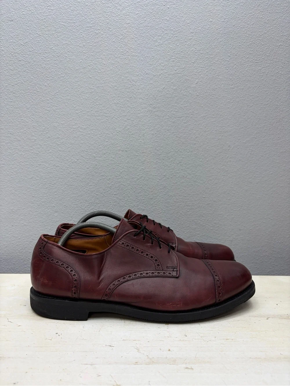 Allen Edmonds Maroon Leather Lexington Oxford Shoes Size 12